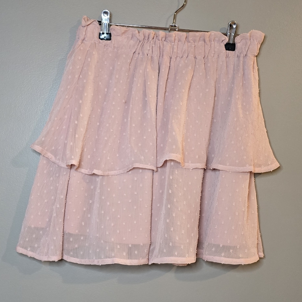 H&M Light Pink Layered Mini Skirt Size Small